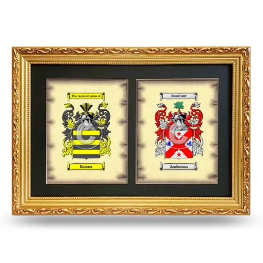 Double Coat of Arms Framed - Gold