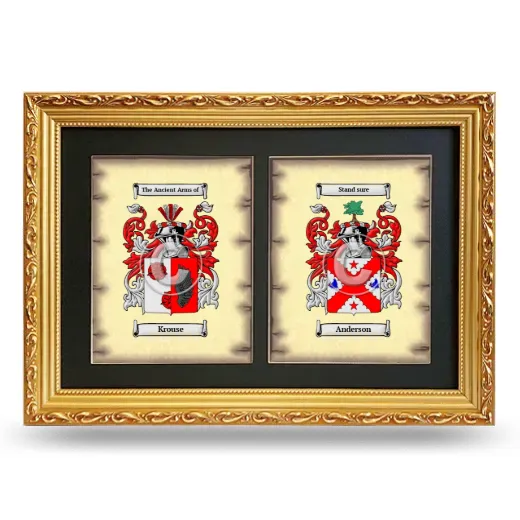 Double Coat of Arms Framed - Gold