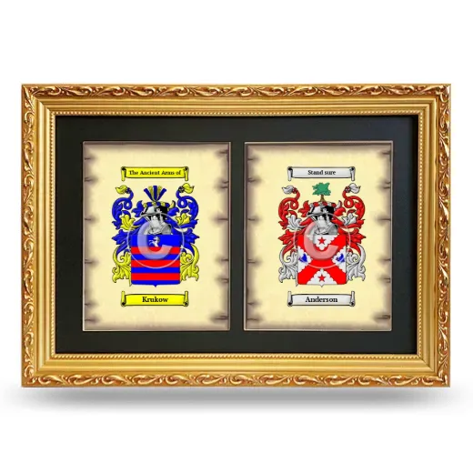 Double Coat of Arms Framed - Gold