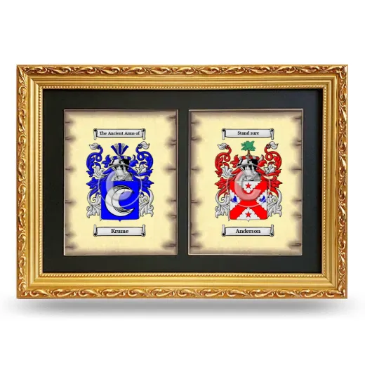 Double Coat of Arms Framed - Gold