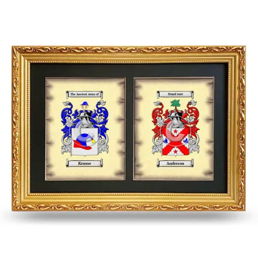 Double Coat of Arms Framed - Gold