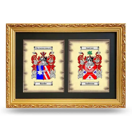 Double Coat of Arms Framed - Gold