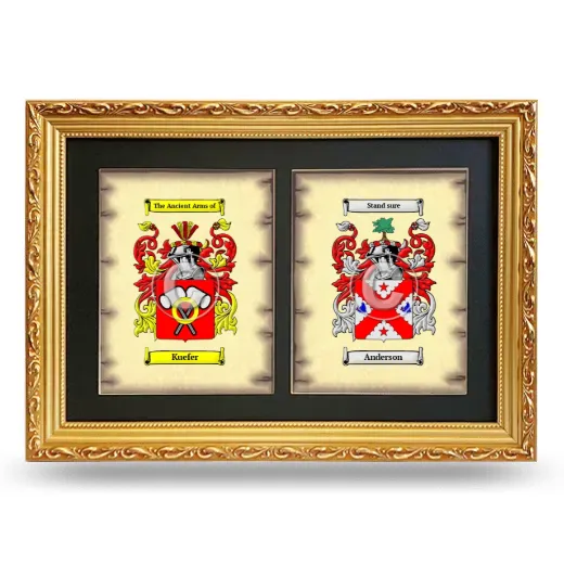 Double Coat of Arms Framed - Gold
