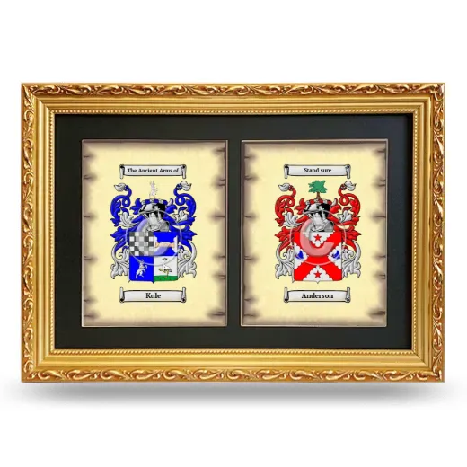 Double Coat of Arms Framed - Gold