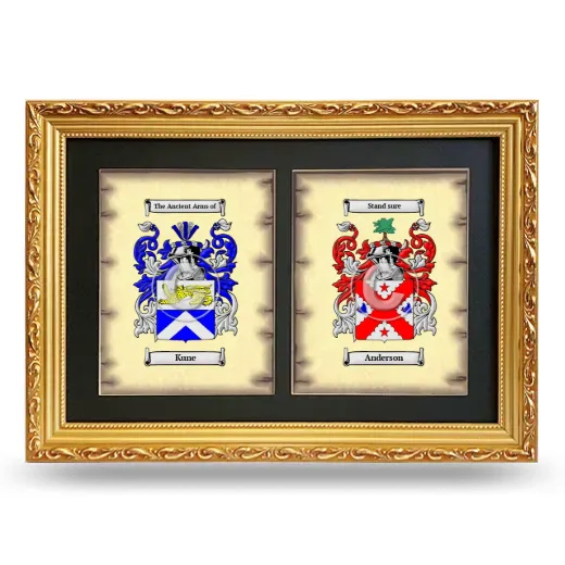 Double Coat of Arms Framed - Gold