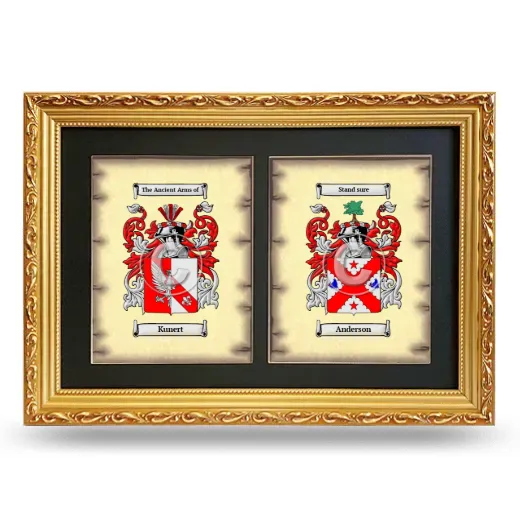 Double Coat of Arms Framed - Gold