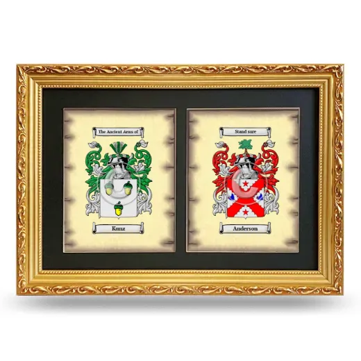 Double Coat of Arms Framed - Gold