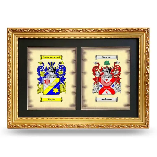 Double Coat of Arms Framed - Gold