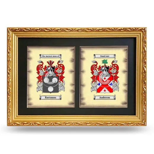 Double Coat of Arms Framed - Gold