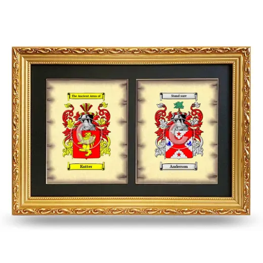 Double Coat of Arms Framed - Gold