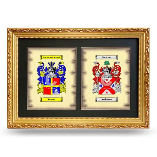 Double Coat of Arms Framed - Gold