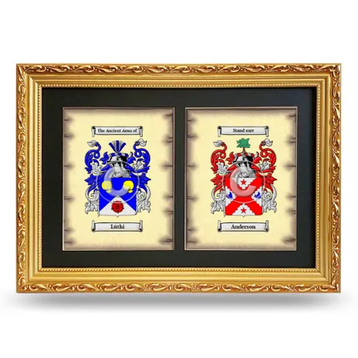 Double Coat of Arms Framed - Gold