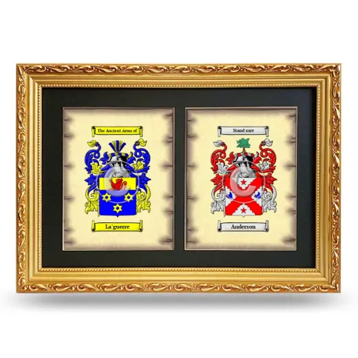 Double Coat of Arms Framed - Gold