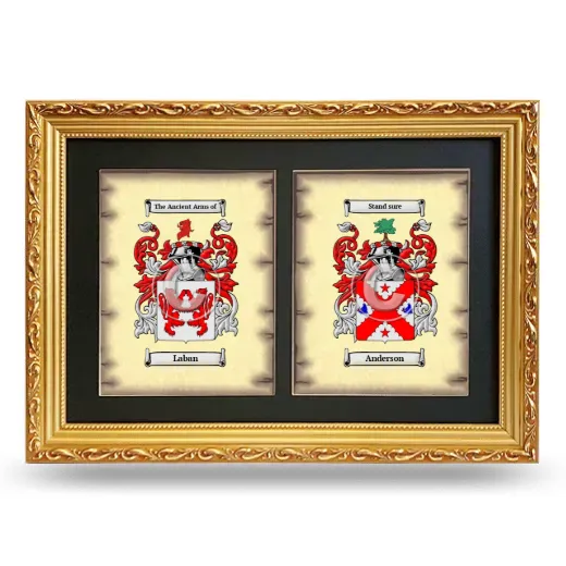 Double Coat of Arms Framed - Gold