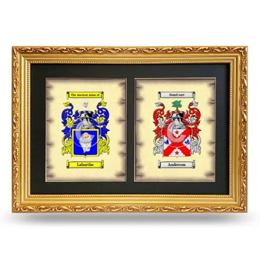 Double Coat of Arms Framed - Gold