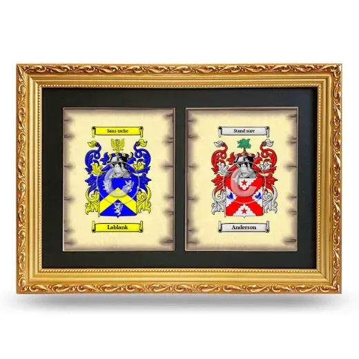 Double Coat of Arms Framed - Gold