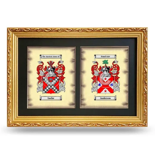 Double Coat of Arms Framed - Gold