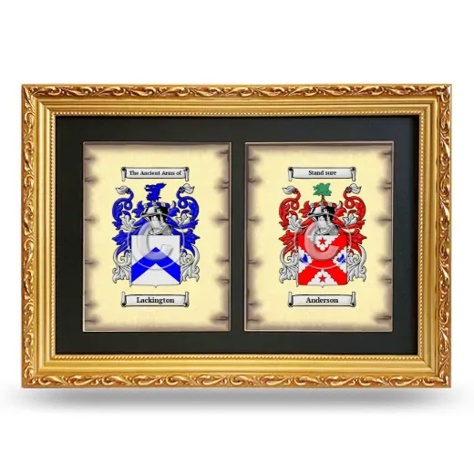 Double Coat of Arms Framed - Gold