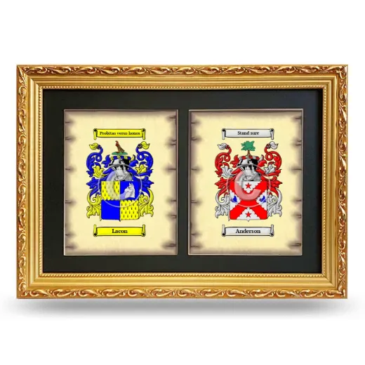 Double Coat of Arms Framed - Gold