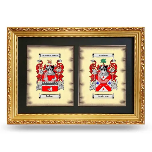 Double Coat of Arms Framed - Gold