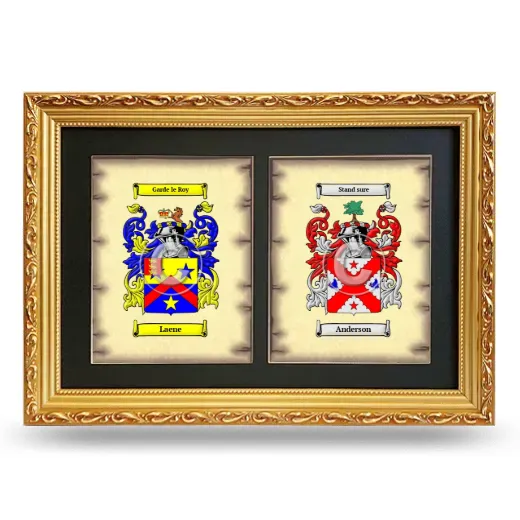 Double Coat of Arms Framed - Gold