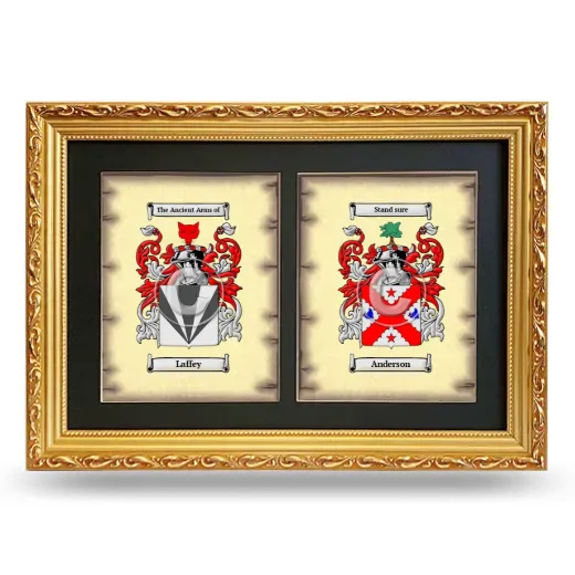 Double Coat of Arms Framed - Gold