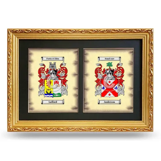 Double Coat of Arms Framed - Gold