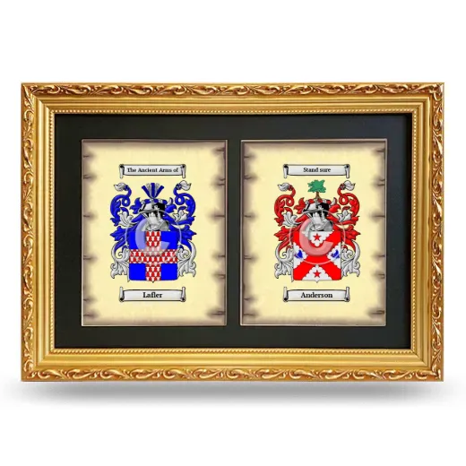 Double Coat of Arms Framed - Gold