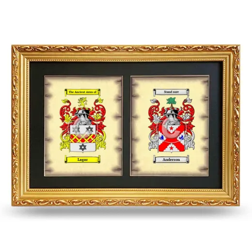 Double Coat of Arms Framed - Gold