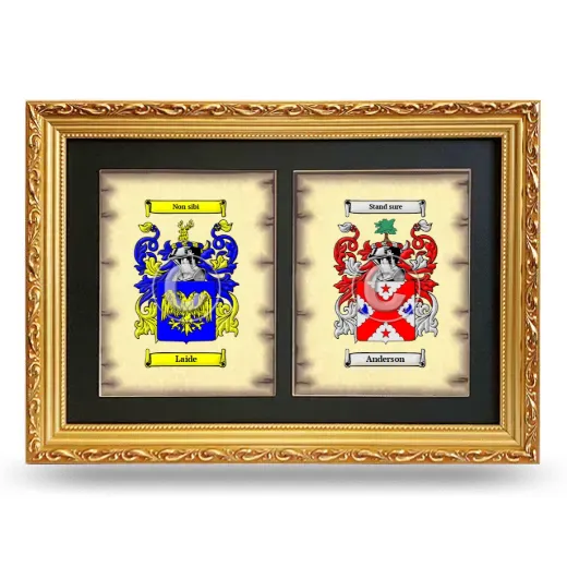 Double Coat of Arms Framed - Gold