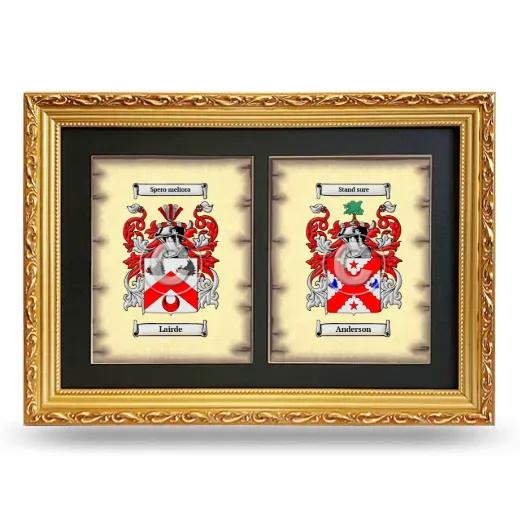 Double Coat of Arms Framed - Gold
