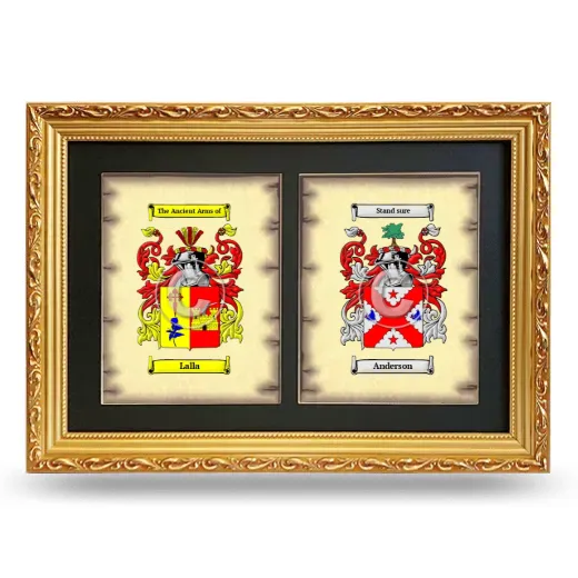 Double Coat of Arms Framed - Gold