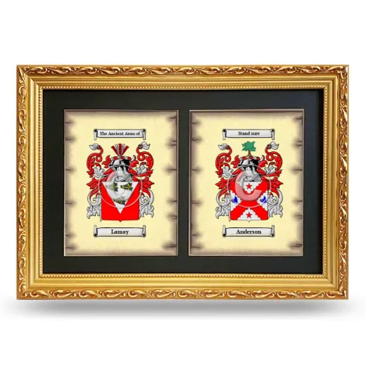 Double Coat of Arms Framed - Gold