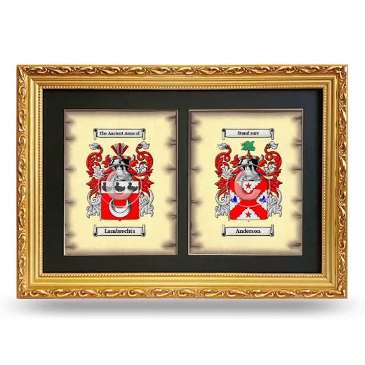 Double Coat of Arms Framed - Gold