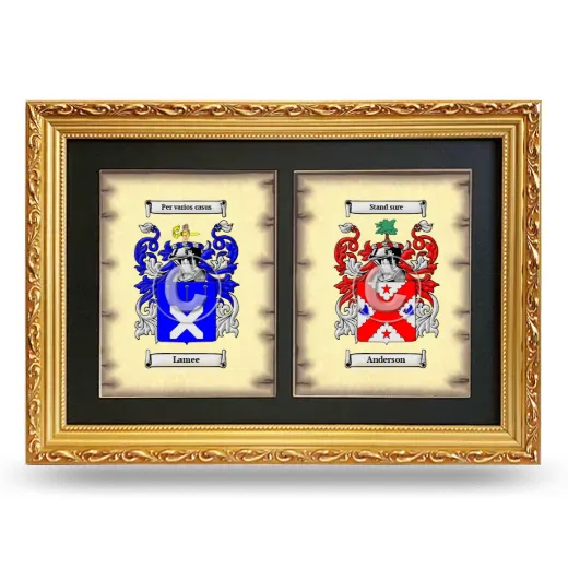 Double Coat of Arms Framed - Gold