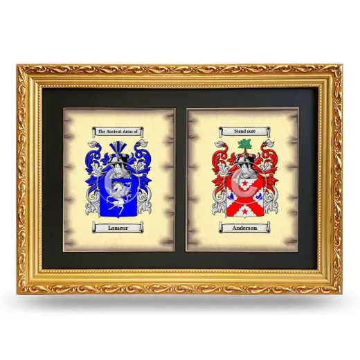 Double Coat of Arms Framed - Gold