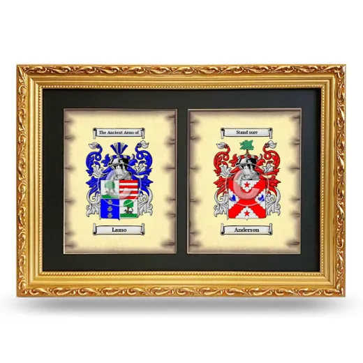 Double Coat of Arms Framed - Gold
