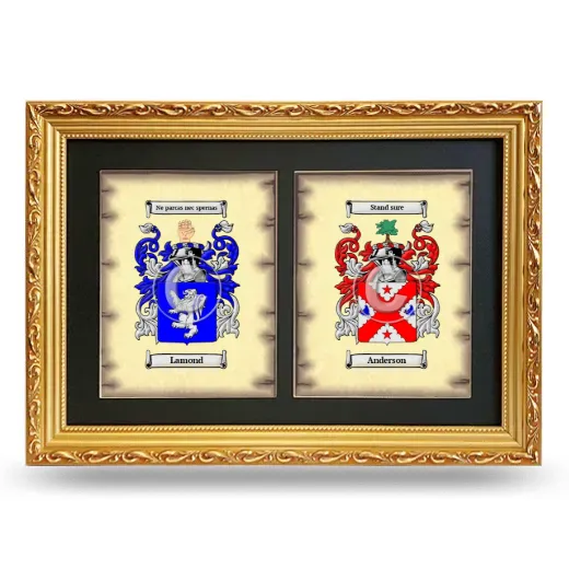 Double Coat of Arms Framed - Gold