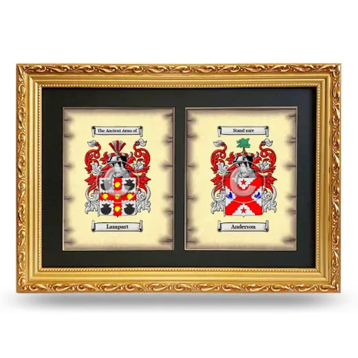 Double Coat of Arms Framed - Gold
