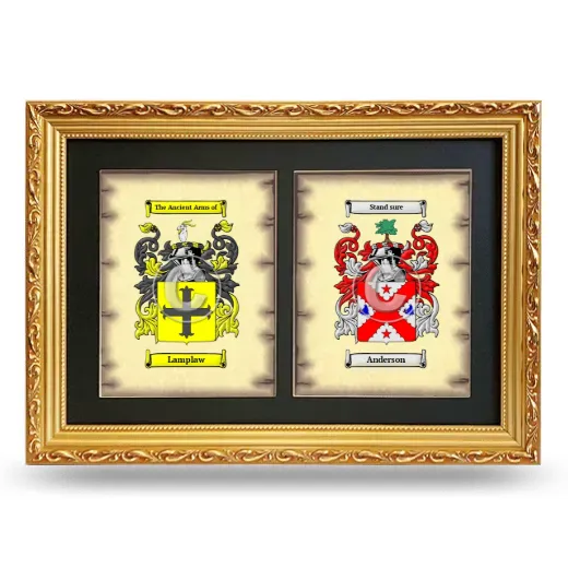 Double Coat of Arms Framed - Gold