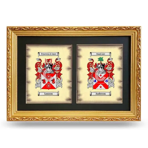 Double Coat of Arms Framed - Gold