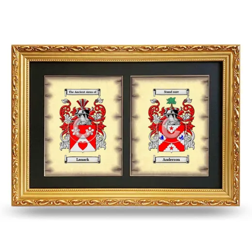 Double Coat of Arms Framed - Gold