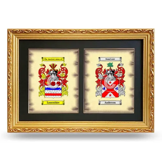 Double Coat of Arms Framed - Gold