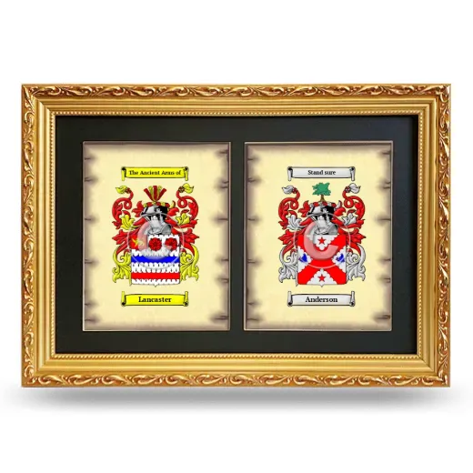 Double Coat of Arms Framed - Gold