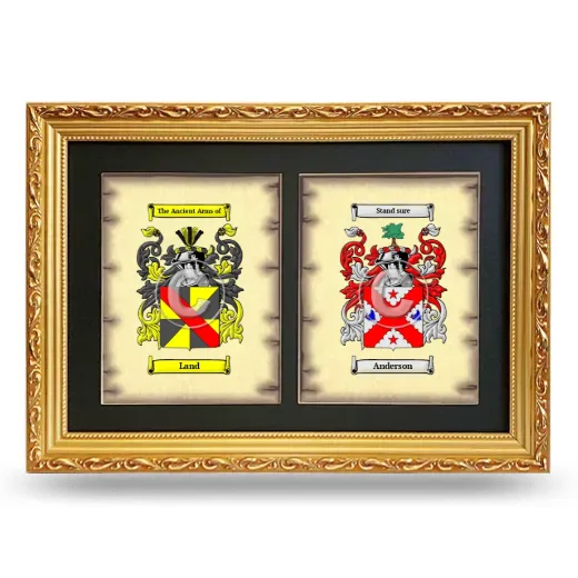 Double Coat of Arms Framed - Gold