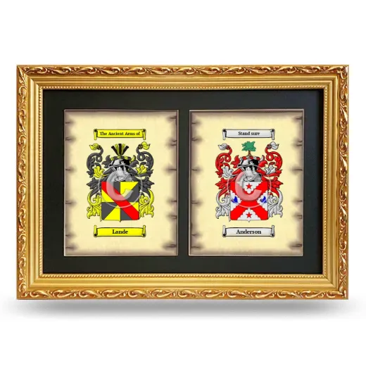 Double Coat of Arms Framed - Gold