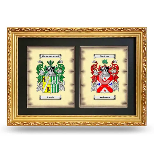 Double Coat of Arms Framed - Gold
