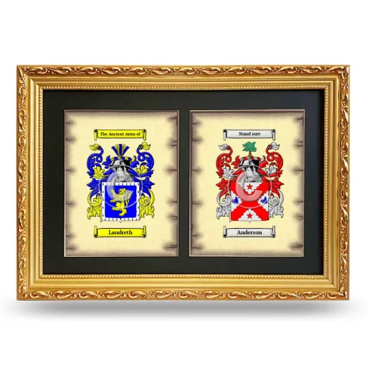 Double Coat of Arms Framed - Gold