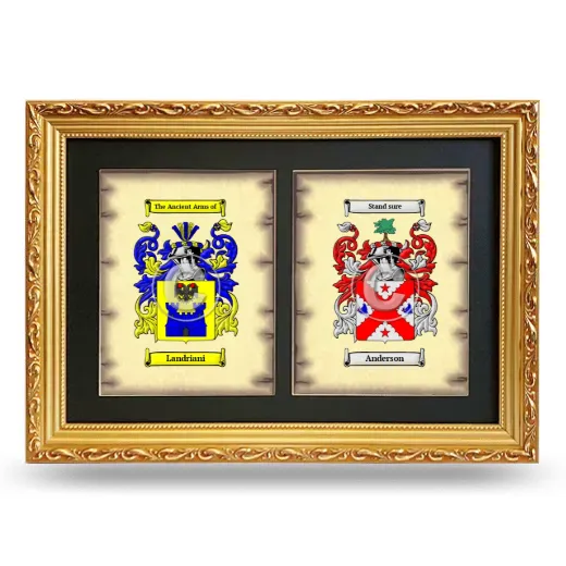 Double Coat of Arms Framed - Gold