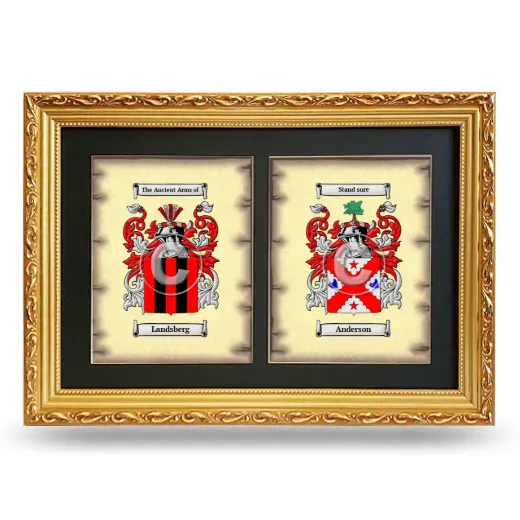 Double Coat of Arms Framed - Gold